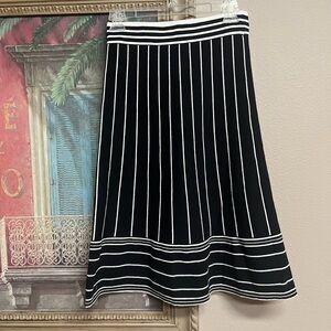 👠Ann Taylor Black Sweater Skirt with White Pinstripes A-Line